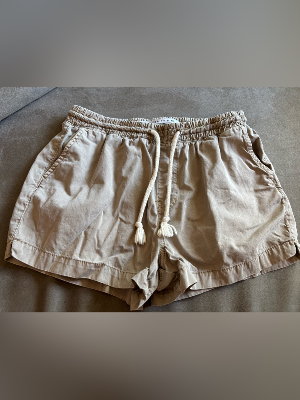 Celebrity Pink Tan Drawstring Cotton Shorts